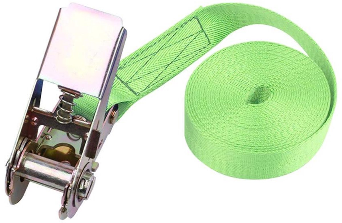 Spanband Ratel - Sjorren Riem - Lading Zekeren - 835kg Draagkracht - 25mm x 8m - Legergroen