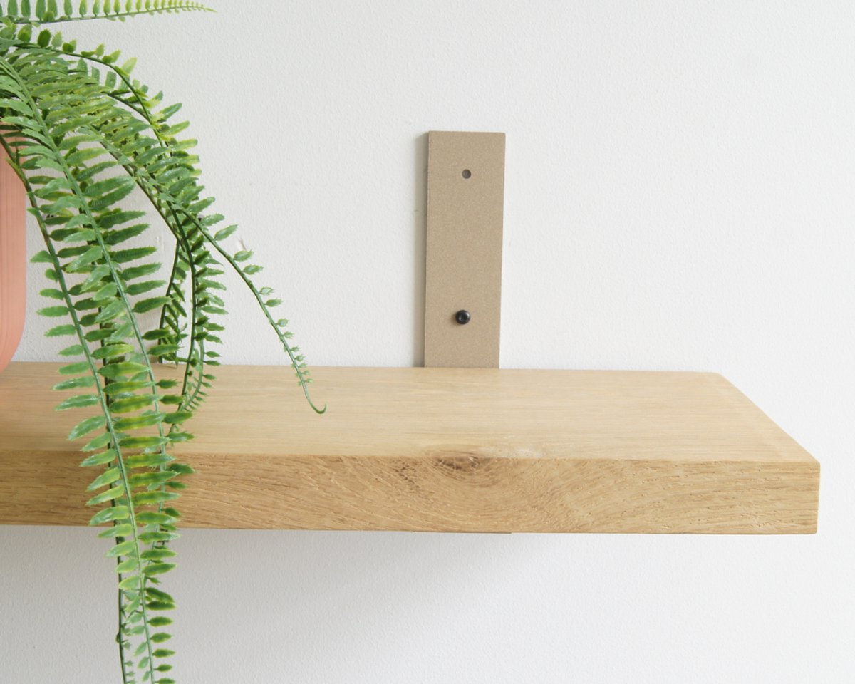 STERKSTAEL Vesta Industriële Plankdrager Sparkling Sand - Stalen Wandplank Steun - Voor plank vanaf 20 cm tot 30 cm - Kleur Zand Beige - inclusief bevestigingsmateriaal - Poedercoating - Wandsteun - 1 stuk