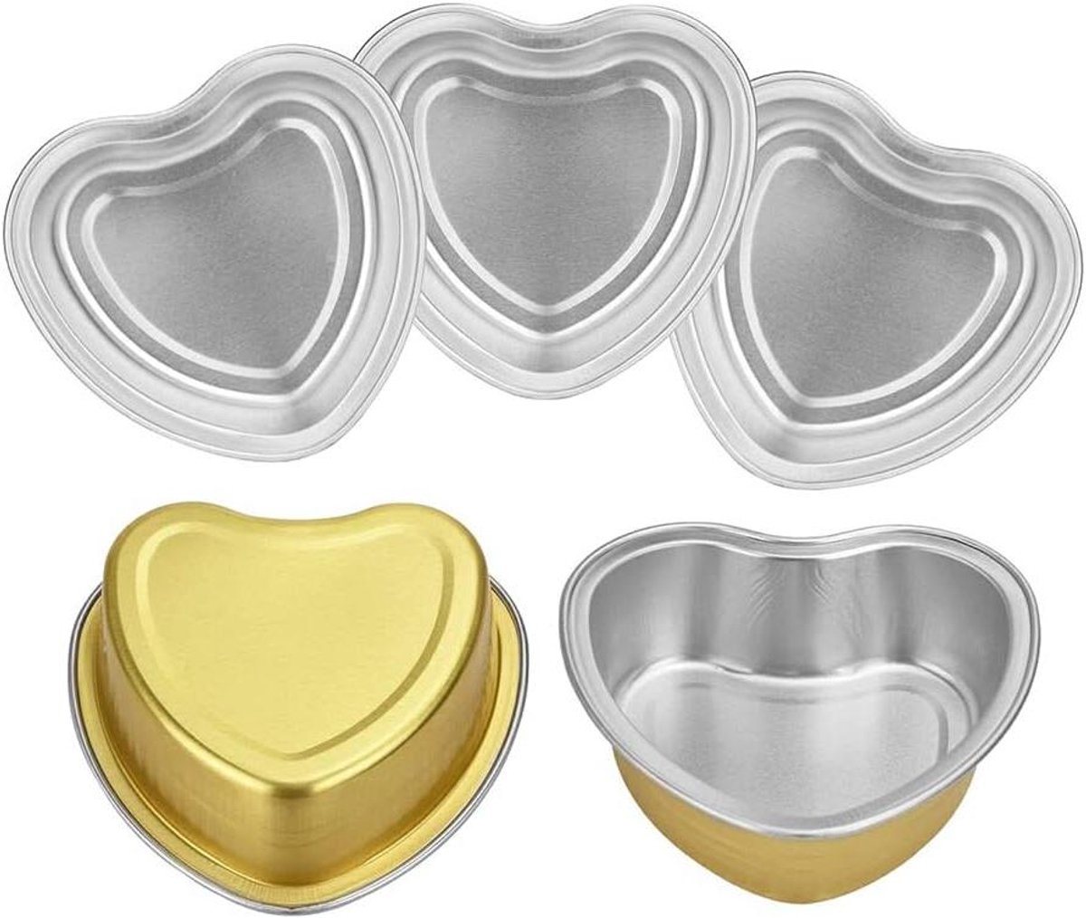 Wax Smeltkommen - Aluminium Bakjes - Ontharen Thuis - Hittebestendig Materiaal - 5 Stuks - Goud
