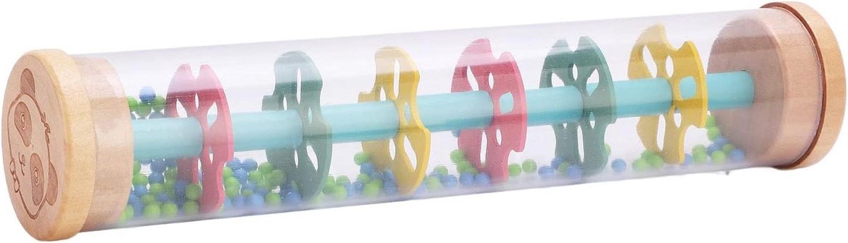 Regenmakerspeelgoed - Muziekstaaf - Zintuiglijke Ontwikkeling - Massief Hout en Kunststof - 21 cm - Multicolor