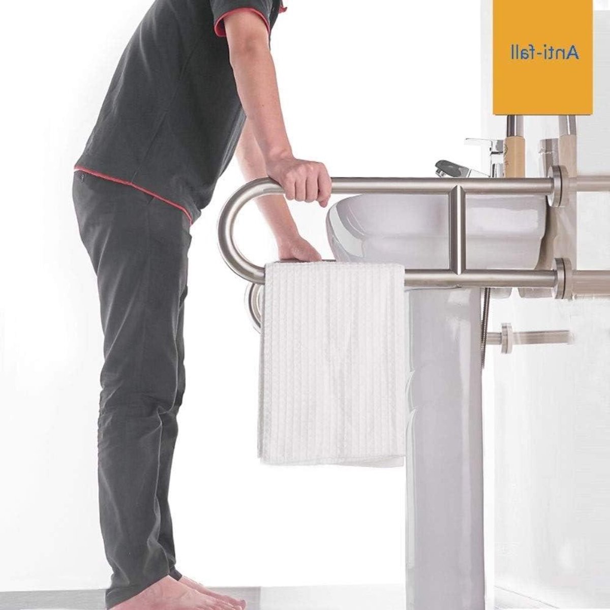 Veiligheidsbeugel Douche - Badkamersteun Toilet - Veiligheid Thuis - Roestvrij Staal - 236 Inch - Zilver