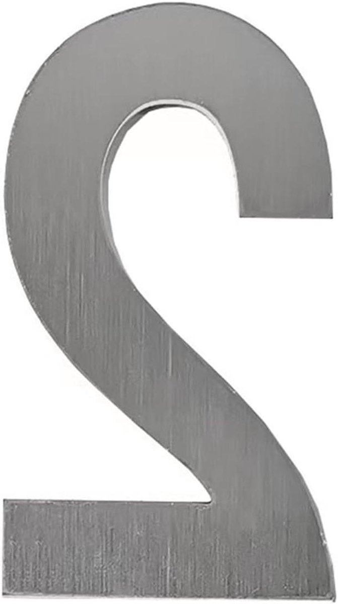 Huisnummer - Deurbord - Adres Aangeven - Zelfklevend Metaal - 90 mm - Zilverkleurig
