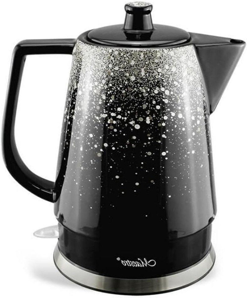 Waterkoker Keramisch - Thee Koker - Snel Water Koken - Oververhitting Beveiliging - 15 Liter - Zwart Zilver