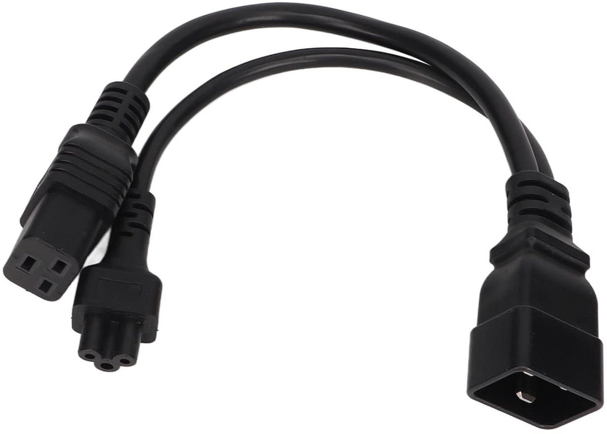 Y-splitterkabel - Stroomkabel Adapter - Apparaten Aansluiten - 1 naar 2 Uitgangen - 032 m - Zwart