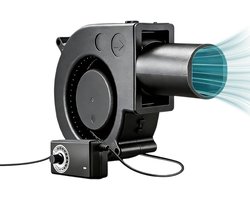 Radiale ventilator - Centrifugaal blower - Barbecue aanjagen - Instelbare snelheidsregeling - 93 x 77 mm - Zwart