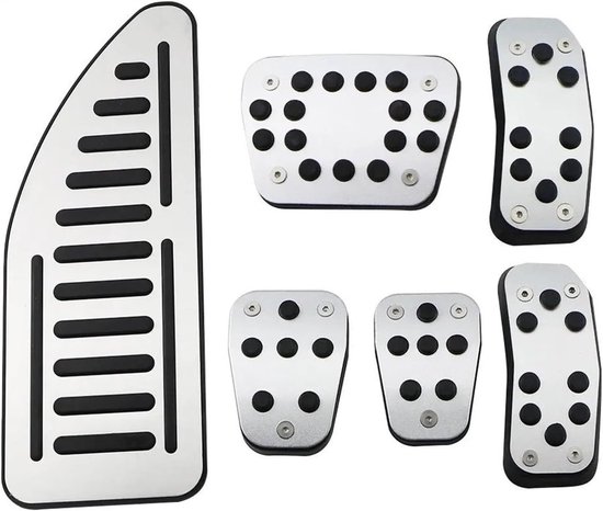 Auto Pedaal Covers - Gas Rem Pedaal - Verbeterde Grip - Roestvrij Staal Rubber - One Size - Zilver — afbeelding 3