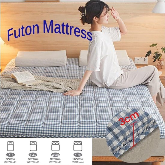 Dikke Japanse Futon - Opvouwbare Slaapmat - Comfortabel Slapen - Past Zich Aan - 100x200cm - Plaid — afbeelding 2