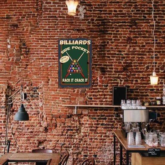 Billiard Metalen Bord - Pool Decoratie - Bar Decoreren - Voorgeboorde Gaten - 20 x 30 cm - Kleurrijk — afbeelding 3
