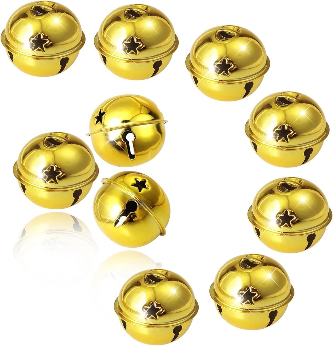 Gouden Kerstklokken van Metaal - 10 Stuks van 5 cm voor Feestelijke Versiering, Bruiloft en Verjaardag Decoratie
