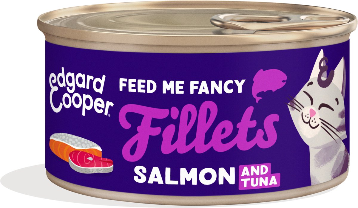 Edgard & Cooper Cat Fillets Tuna/Salmon - 1 x 70 gr - Natvoeding Kat