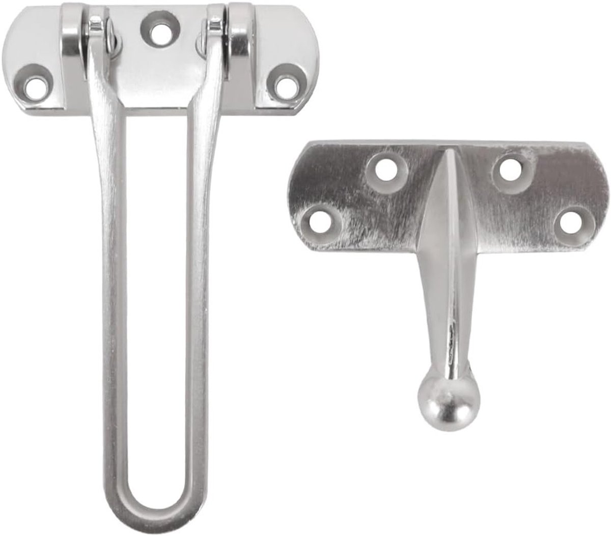 Deurslot met draaistang voor thuisbeveiliging - Zilverkleurige legering - Diefstalpreventie - Veiligheidsversterkende deurstopper - Binnen en buiten - Betrouwbare beveiliging