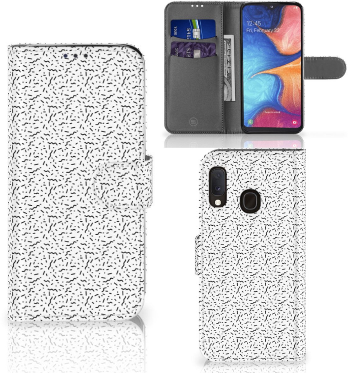Samsung Galaxy A20e Telefoon Hoesje Stripes Dots