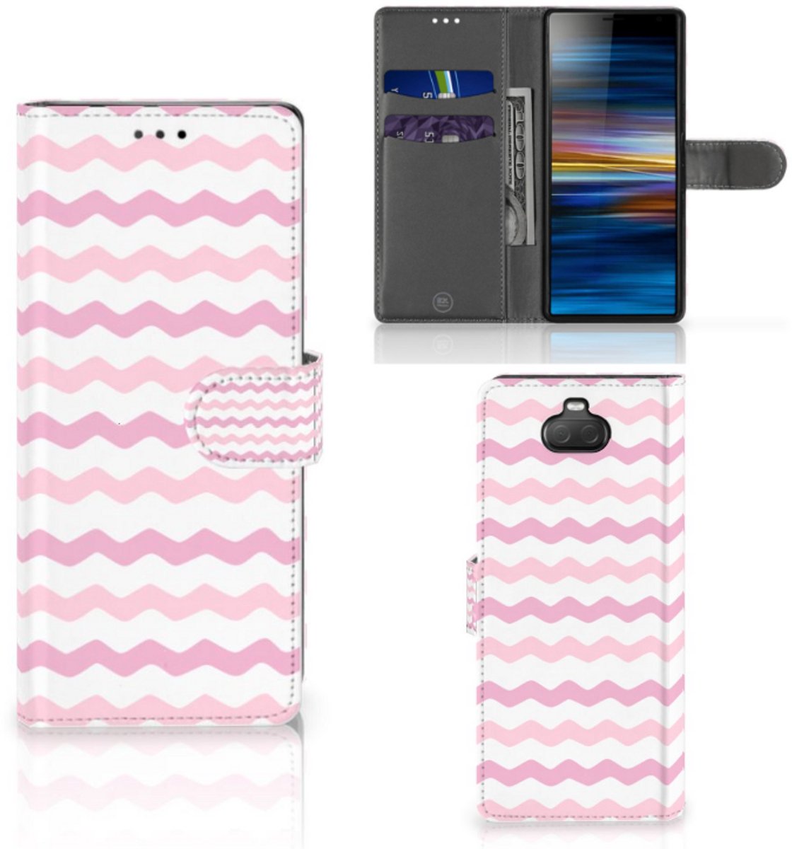 Sony Xperia 10 Telefoon Hoesje Waves Roze