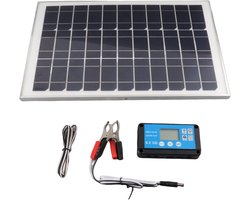 Zonnepaneel Kit - Zonne Module Oplader - Energie Besparen - Hoogrendement Monokristallijn - 100W 12V - Zwart