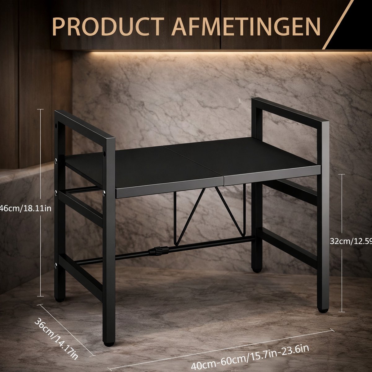 Staande magnetron rek - Magnetronkast inclusief messenhouder, bestekhouder, snijbordhouder - Keuken organizers - Kruidenrek - NIET ophangbaar - Aanrecht organiser - Opbergrek - keukenrek staand — afbeelding 6