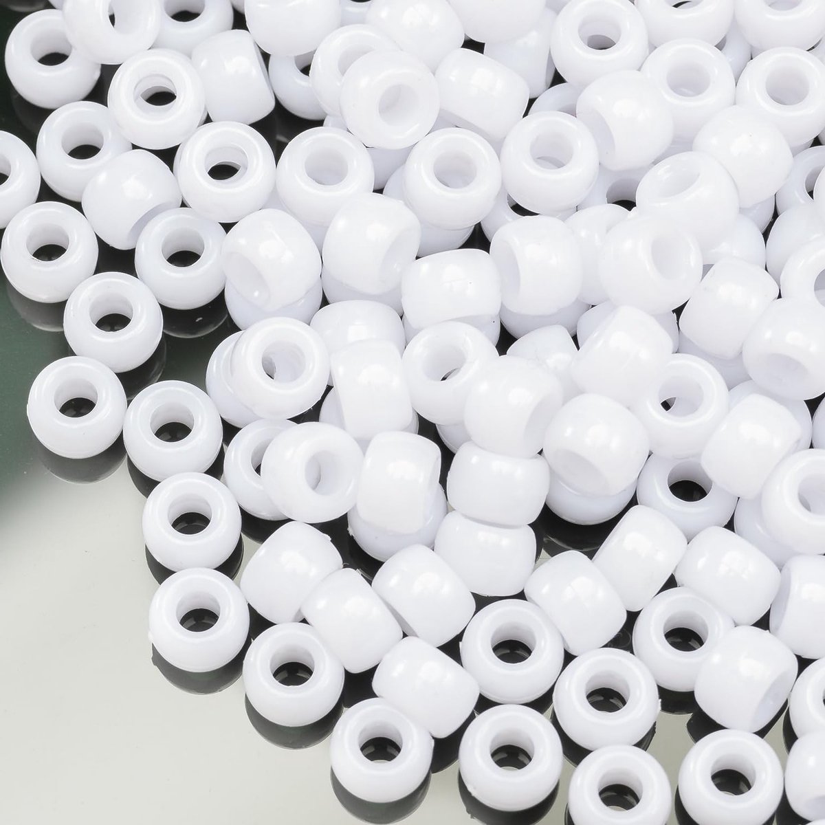 1000 Stuks Acryl Witte Haarparels 6x9mm voor Vriendschapsarmbanden, Kettingen en Sieraden Maken
