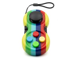Fidget toys stressverlichtende handgreep met knoppen en joystick – handheld fidget speelgoed voor focus en ontspanning – kleurrijk anti-stress fidget toy met draagkoord voor thuis, werk of school