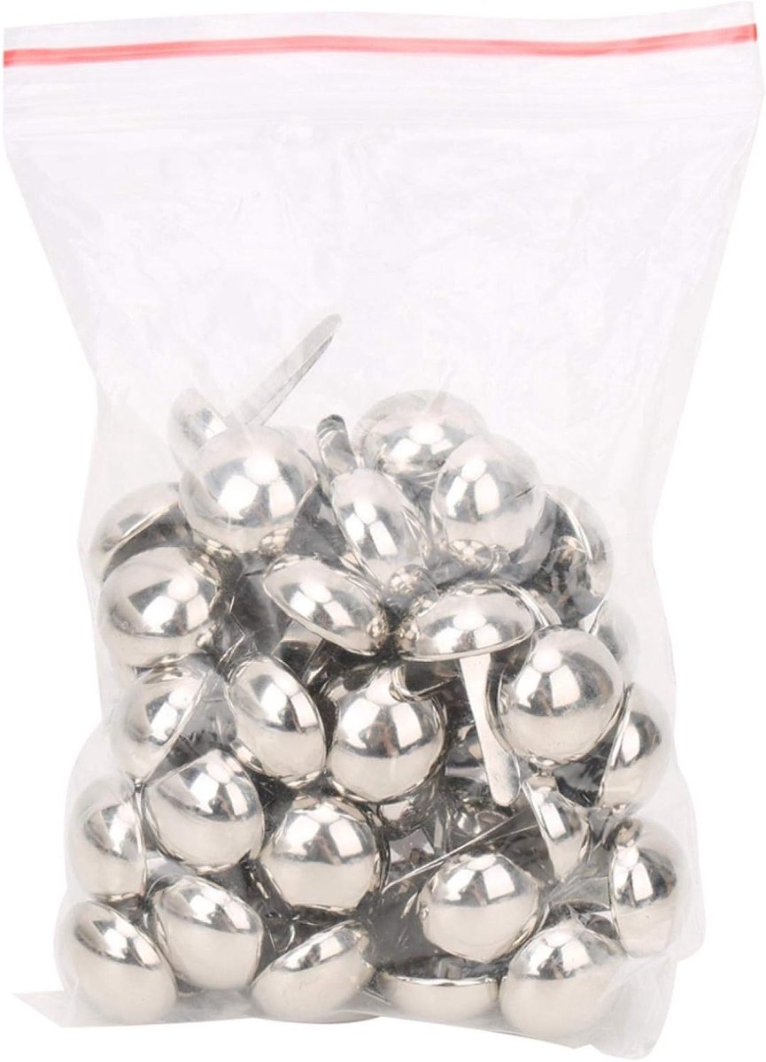 Decoratieve Spijkers voor Meubelbekleding - 50 Stuks, Dikke Ronde Hoofd Thumbtacks voor DIY Projecten, Rivets voor Kleding, Tassen, Schoenen en Hoeden - 15mm Goud en Zilver
