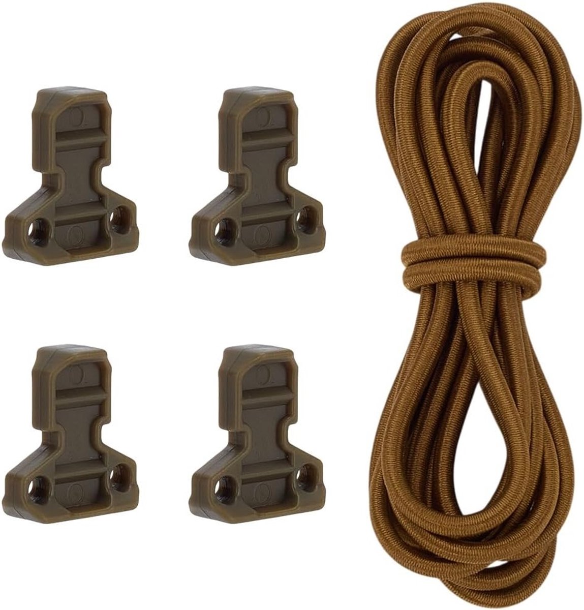 Set van 4 Plastic Koordstopper met 3 mm Diameter en 180 cm Elastische Koorden voor Functionele Tassen, Duurzaam en Stretchy Accessoires