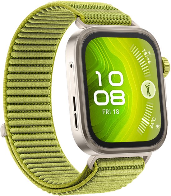 HUAWEI WATCH FIT 4 Pro - Groen geweven horlogeband | Ultra slank design | ECG Functie | Geavanceerde sportmodi | Tot 10 dagen batterijduur | Compatible met iOS & Android