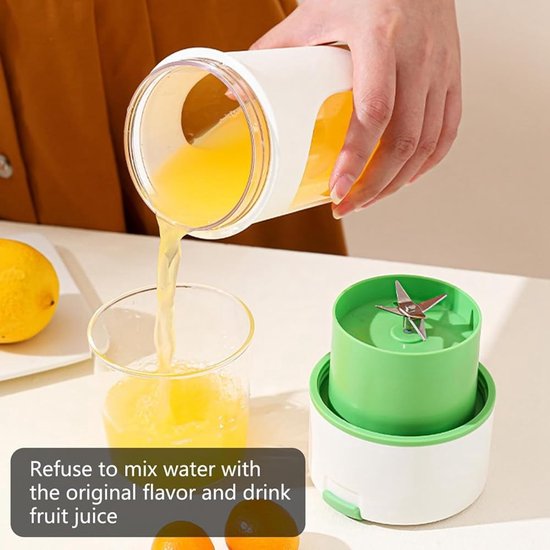 Travel Mixer, Portable Mixer, Blender Bottle, Minimixer, Drink Mixer, Electric Mixer Bottle, Small Mixer（witte sinaasappel） van Merkloos — afbeelding 4