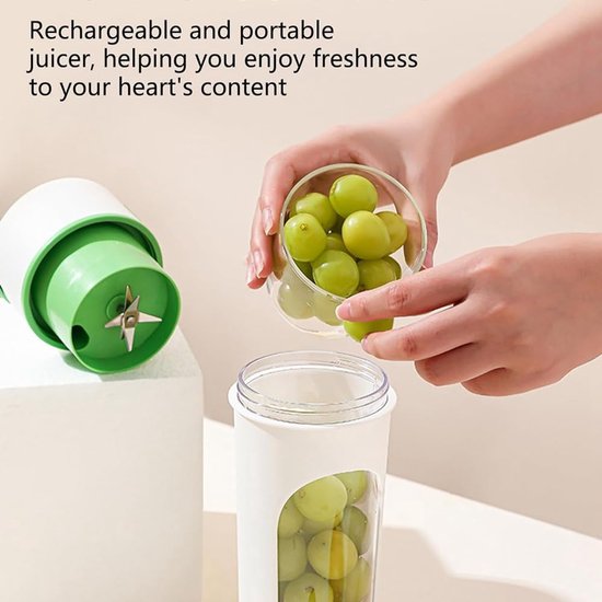 Travel Mixer, Portable Mixer, Blender Bottle, Minimixer, Drink Mixer, Electric Mixer Bottle, Small Mixer（witte sinaasappel） van Merkloos — afbeelding 2