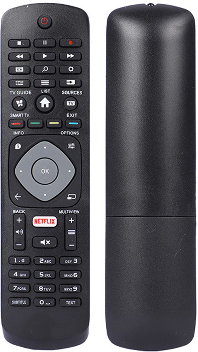 Universele Afstandsbediening voor alle Philips TV's - Geschikt voor Smart TV - Direct te Gebruiken Met Netflix Knop - Zwart