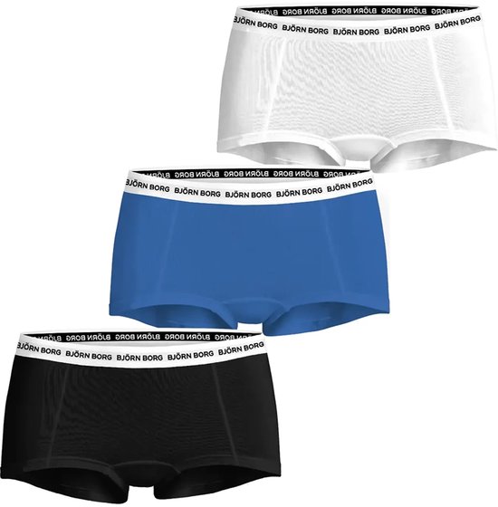 Bjorn Borg 3-pack dames boxershort- Logo Shorts - Blauw/Wit/Zwart / XL