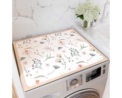 Wasmachinemat, geschikt voor wasmachines en drogers met bovenlader, antislip en stofwerend, kan gebruikt worden als wasmachinehoes, stofmat of decoratieve bescherming voor de wasruimte/keuken - 40 cm x 60 cm
