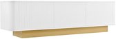Delightness Tv Meubel - Dressoir - Tv Kast - Opbergkast - Mediaconsole - Woonkamer - Cirkelvormig - 170x40,5x47cm - Wit - Goud