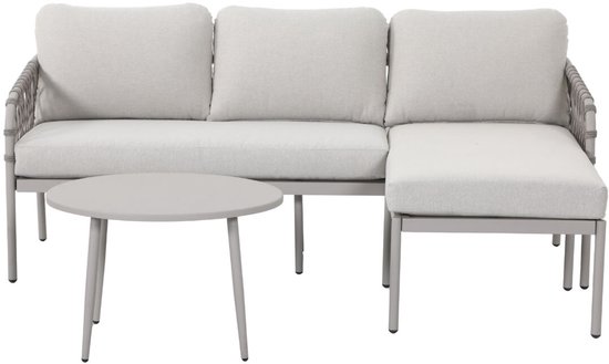 Novi Bente loungeset 3-delig chaise longue - zand