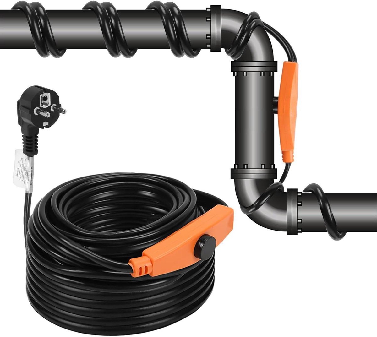 Verwarmingskabel met thermostaat - Vorstbescherming kabel - Waterleidingen beschermen - Au