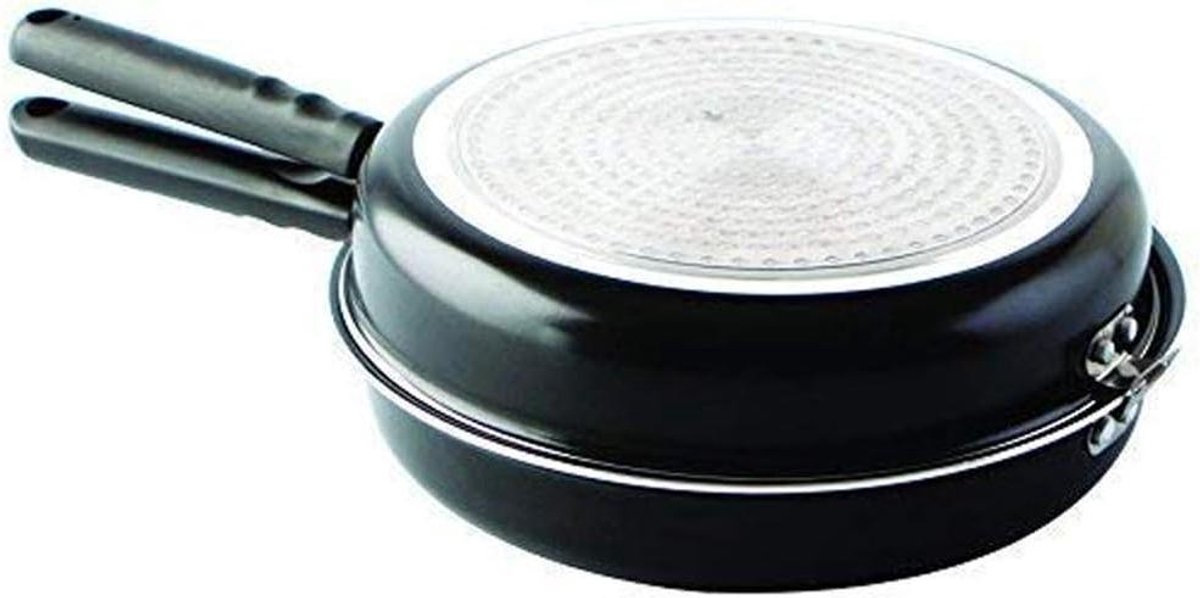 Dubbele Omelet Pan - Aardappel Tortilla Pan - Snel Maaltijden Bereiden - Hoogwaardige Antiaanbaklaag - 26 cm Diameter - Zwart