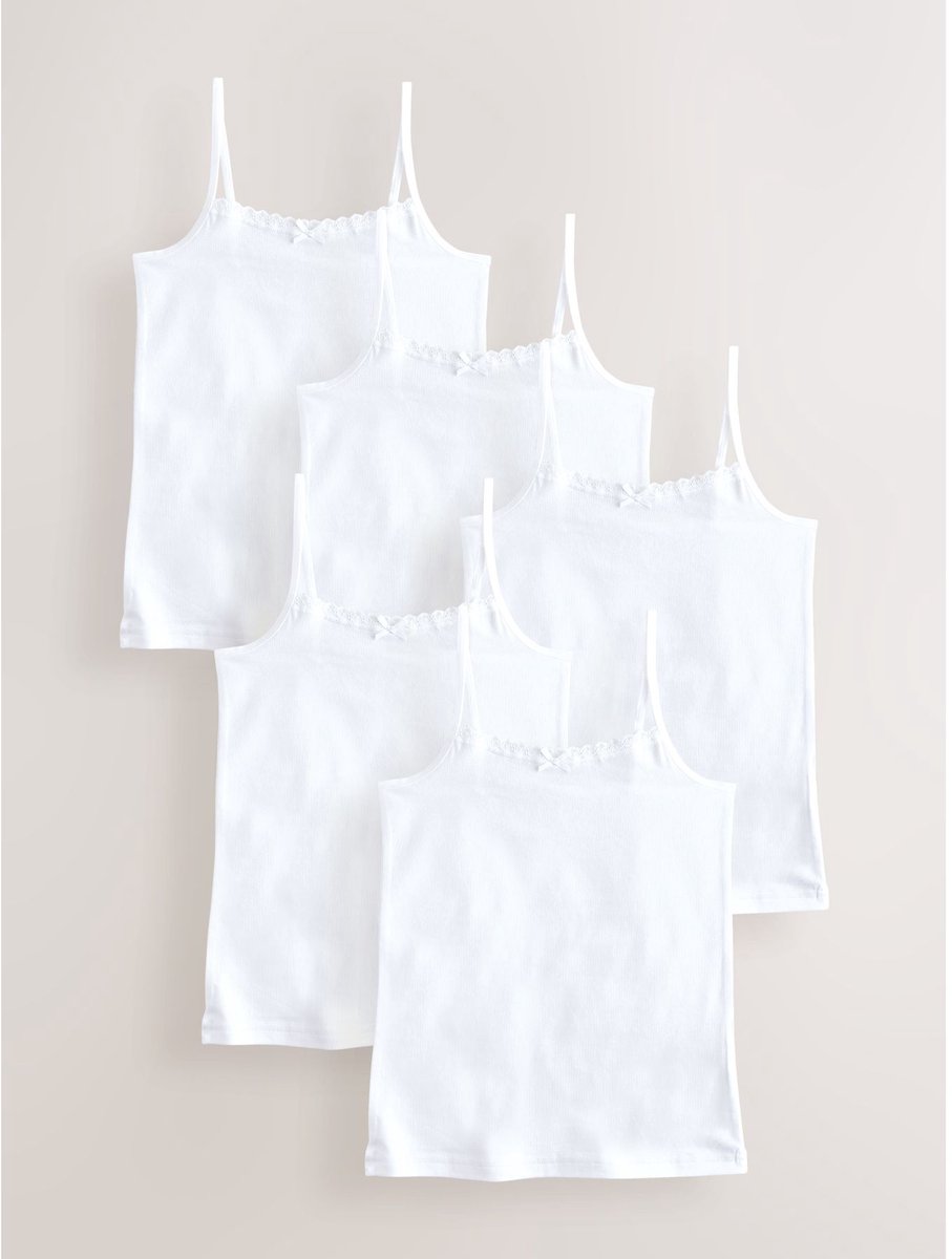Next - Meisjes - Elastische cami-hemdjes met bandjes - Wit