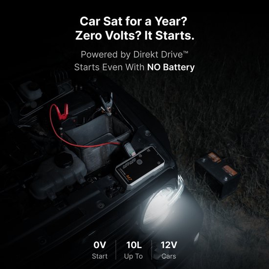 Luckfire M7 TÜV-gecertificeerde Auto Jumpstarter Powerbank met Compressor, 12V SmartIgnition Startbooster, 60Wh Draagbare Accustarter voor Benzinemotoren tot 10L en Dieselmotoren tot 8,5L
