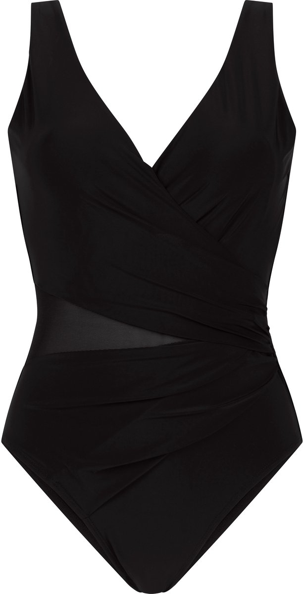 Hunkemöller Badpak Shaping Shell Mesh Zwart