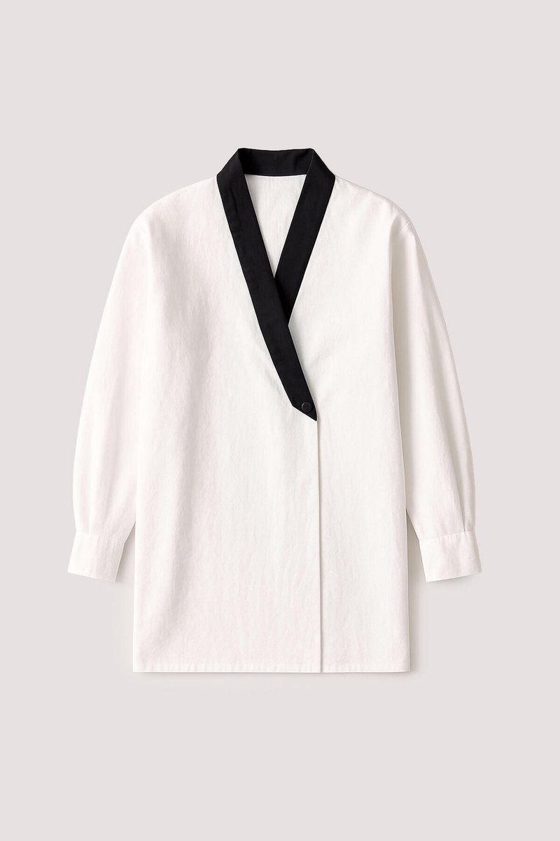 Touché Privé - Double-breasted cupro kimono - Wit - Dames