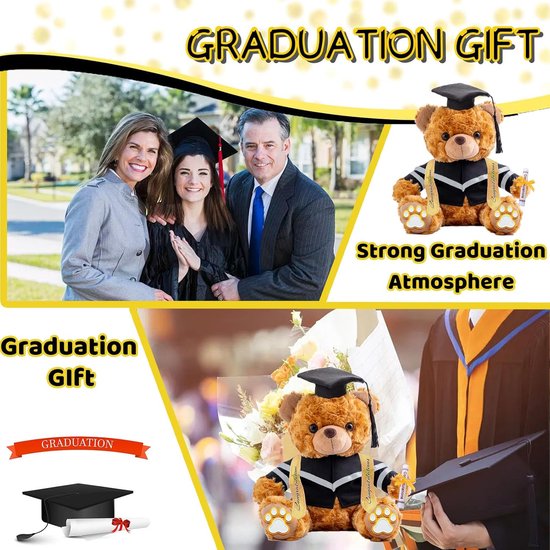 Afstudeerbeer - Teddybeer 2025 - Gepersonaliseerd cadeau geven - Met foto of tekst - 20cm - Kleur 1 — afbeelding 3