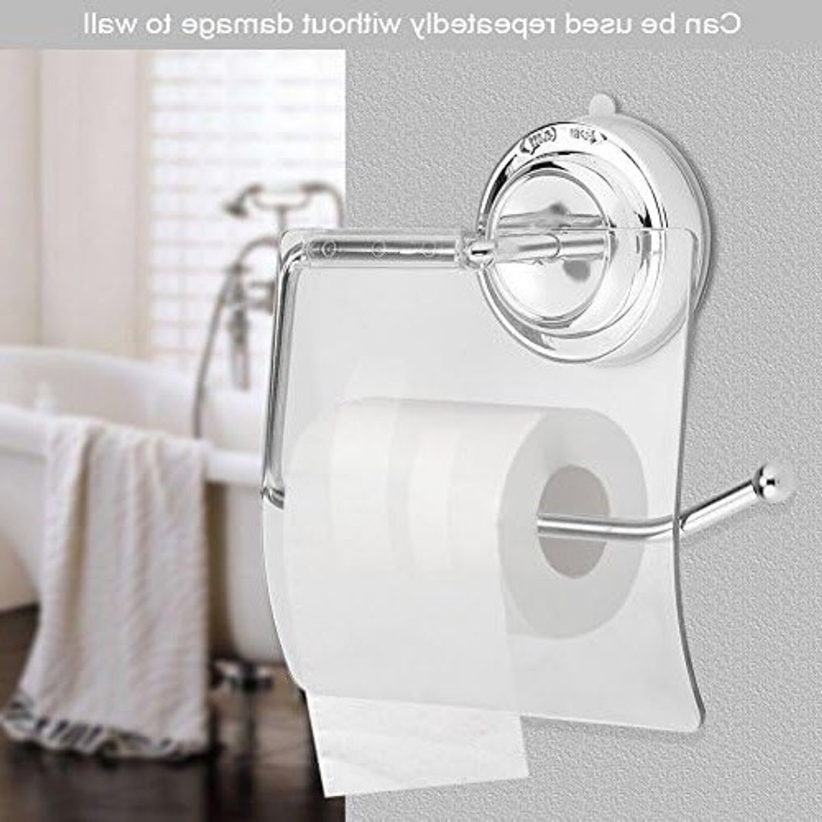 Toiletpapierhouder van RVS - Waterdichte wandmontage met zuignap - Badkameraccessoires voor toiletrollen