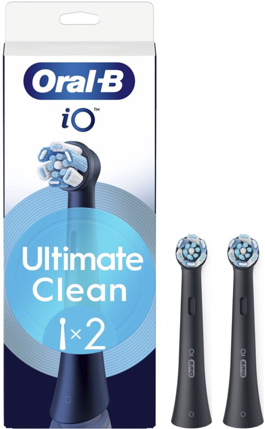 Oral-B iO Ultimate Clean Originele Opzetborstels - CrissCross borstelharen - 2 stuks - Zwart