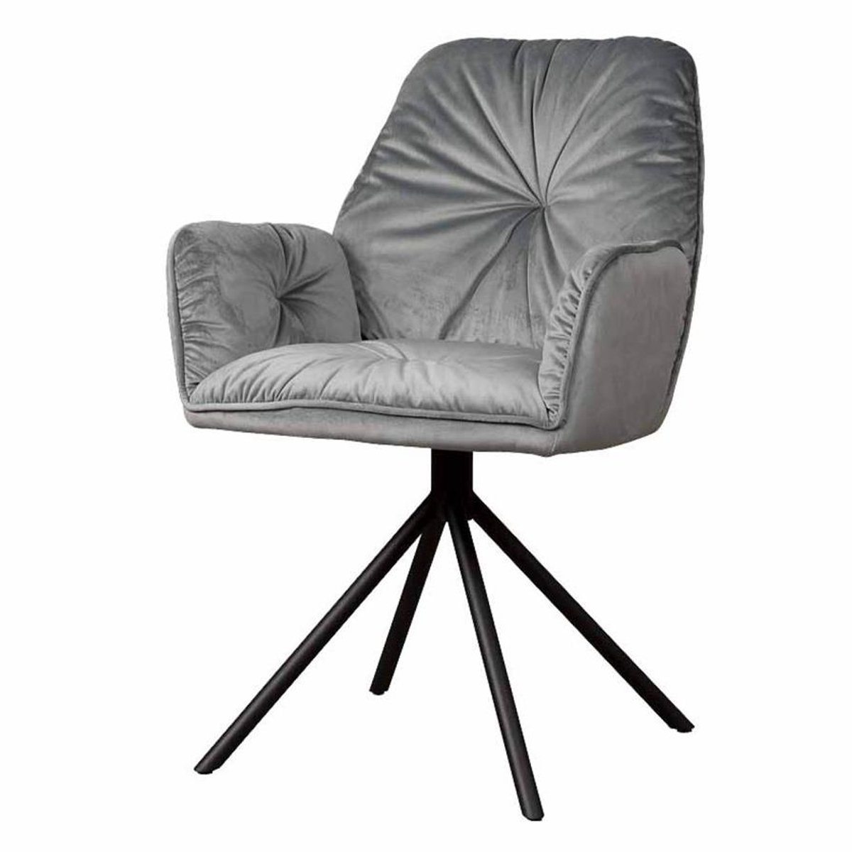 Tower Living Eetkamerstoel Palma - Grijs Stof - 63x62x90cm