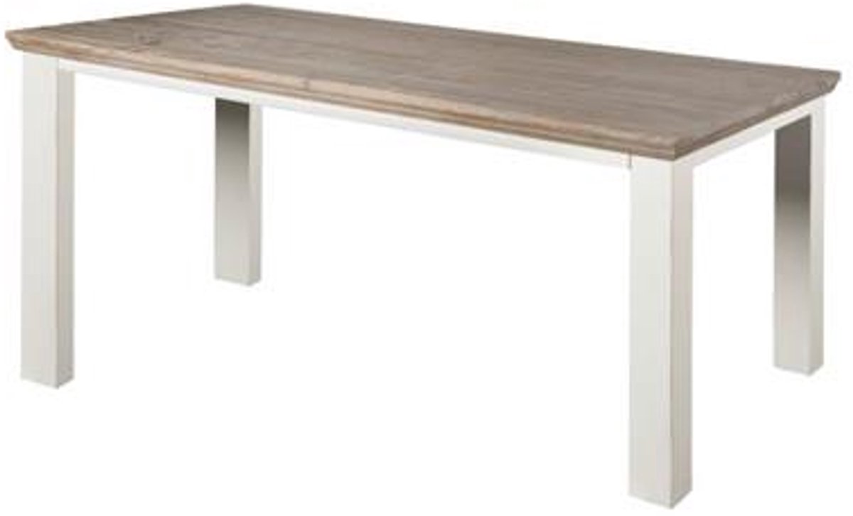 Tower Living Eettafel Fleur - Rechthoek Wit/Bruin Hout - 180x90x78cm