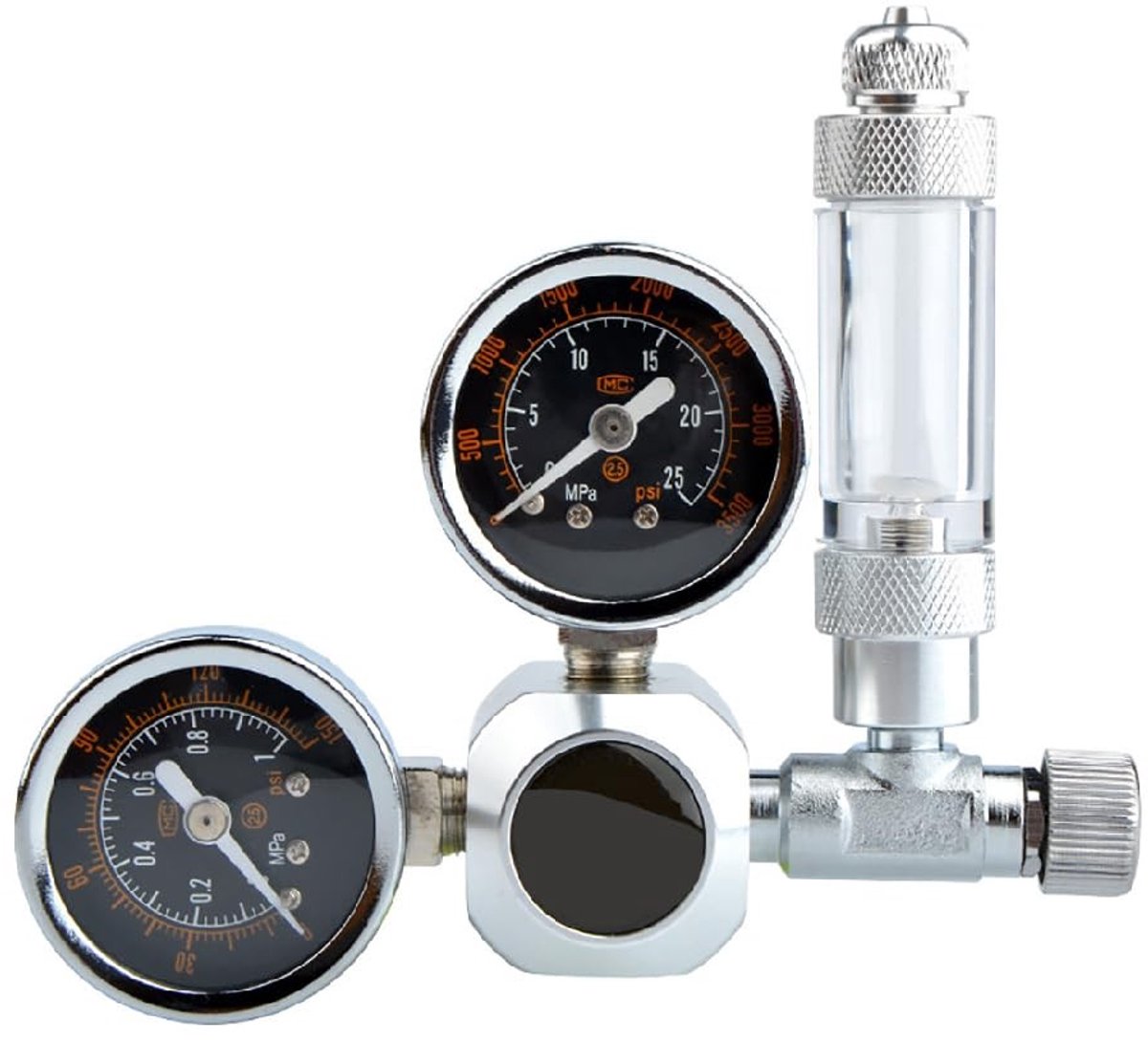 Dailygoody - Aquarium CO2-regelaar - Dual Gauge - Precisie en gebruiksvriendelijk - 304 roestvrij staal - Bellenteller - Voor waterplanten in aquaria