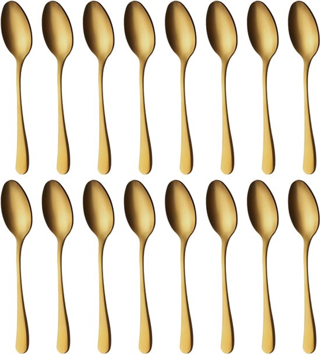 Matte gouden eetlepel, 16 stuks, 20,5 cm, roestvrijstalen lepel, uitstekende serie koffielepels, vaatwasmachinebestendig, soeplepel, ideaal voor huishoudens, restaurants, feesten, enz