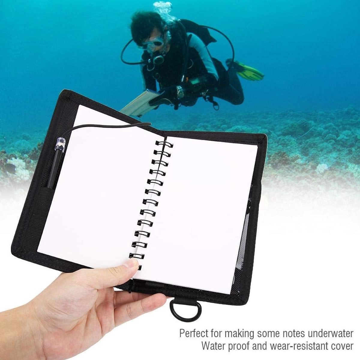 Dailygoody - Diving Slate - Onderwater schrijf slate - Waterdichte notitieblok - Compact en lichtgewicht - Ideaal voor duiken en zwemmen - Inclusief