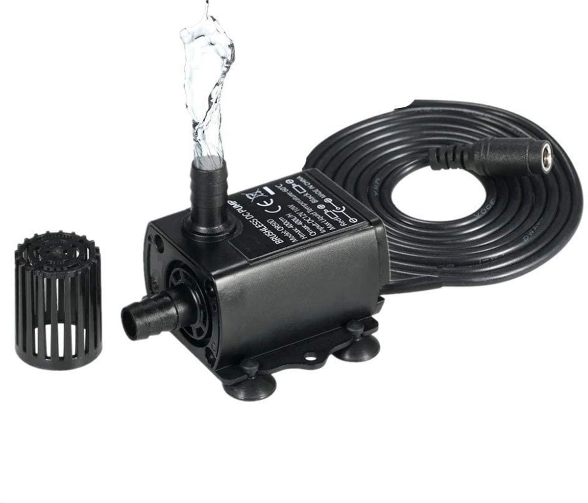 Dailygoody - 300L/H Dompelpomp - Ultrastille Waterpomp - Zwart - Voor Fonteinen en Dispensers - 100% Waterdicht - Ideaal voor Tuin en Auto