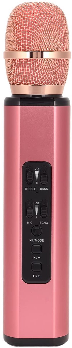 Dailygoods - Dailygoody - Draadloze Bluetooth-karaoke-microfoon - Draagbare Karaoke-microfoon - 2000mAh-batterij - Roze - Bluetooth-microfoon - Geschikt voor verja