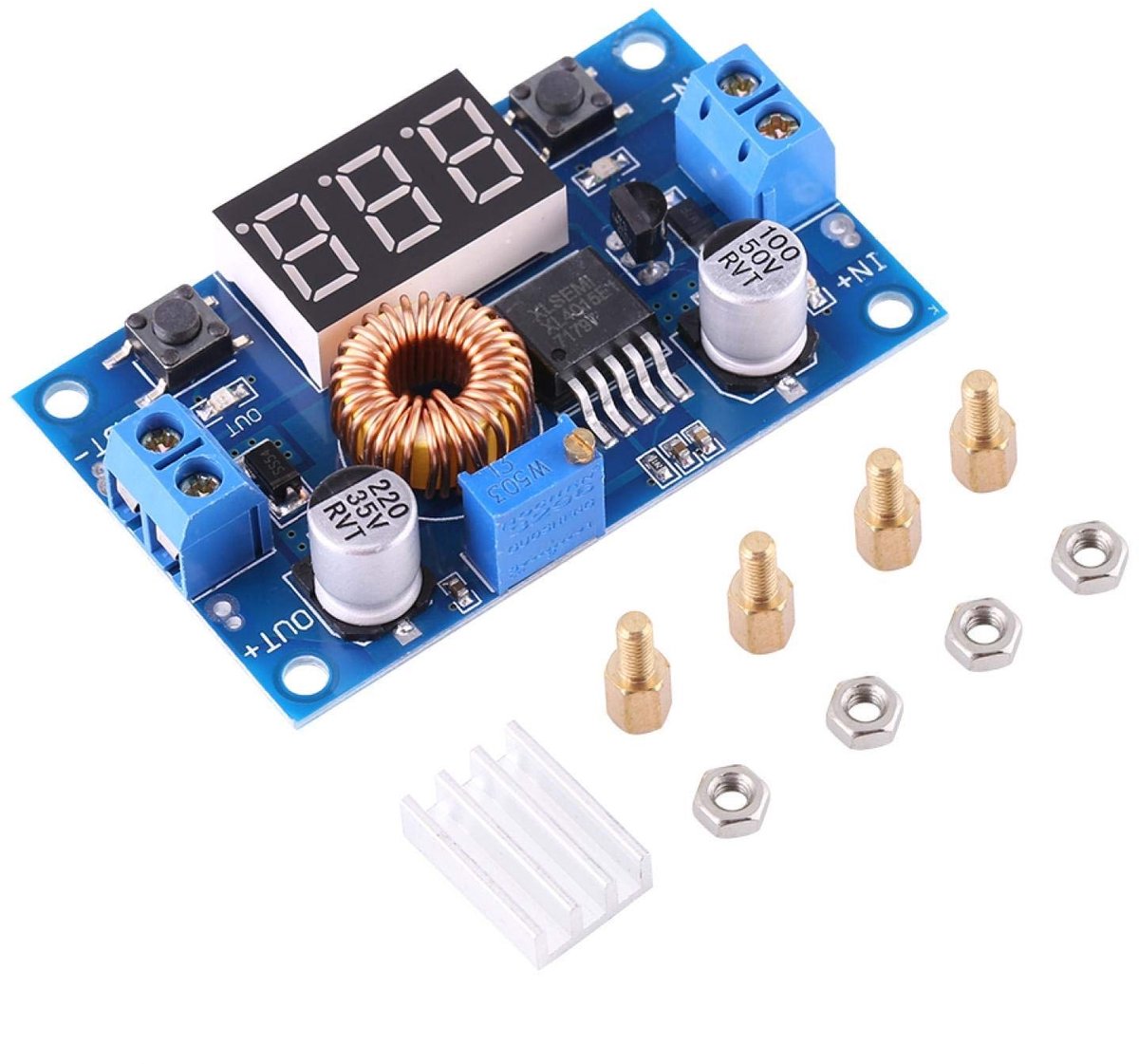 Dailygoods - Dailygoody - DC-DC converter - Spanningsregelaar 5A - Efficiënt en betrouwbaar - Instelbaar van 4,0 V tot 1,25 V - Geschikt voor diverse toepassi