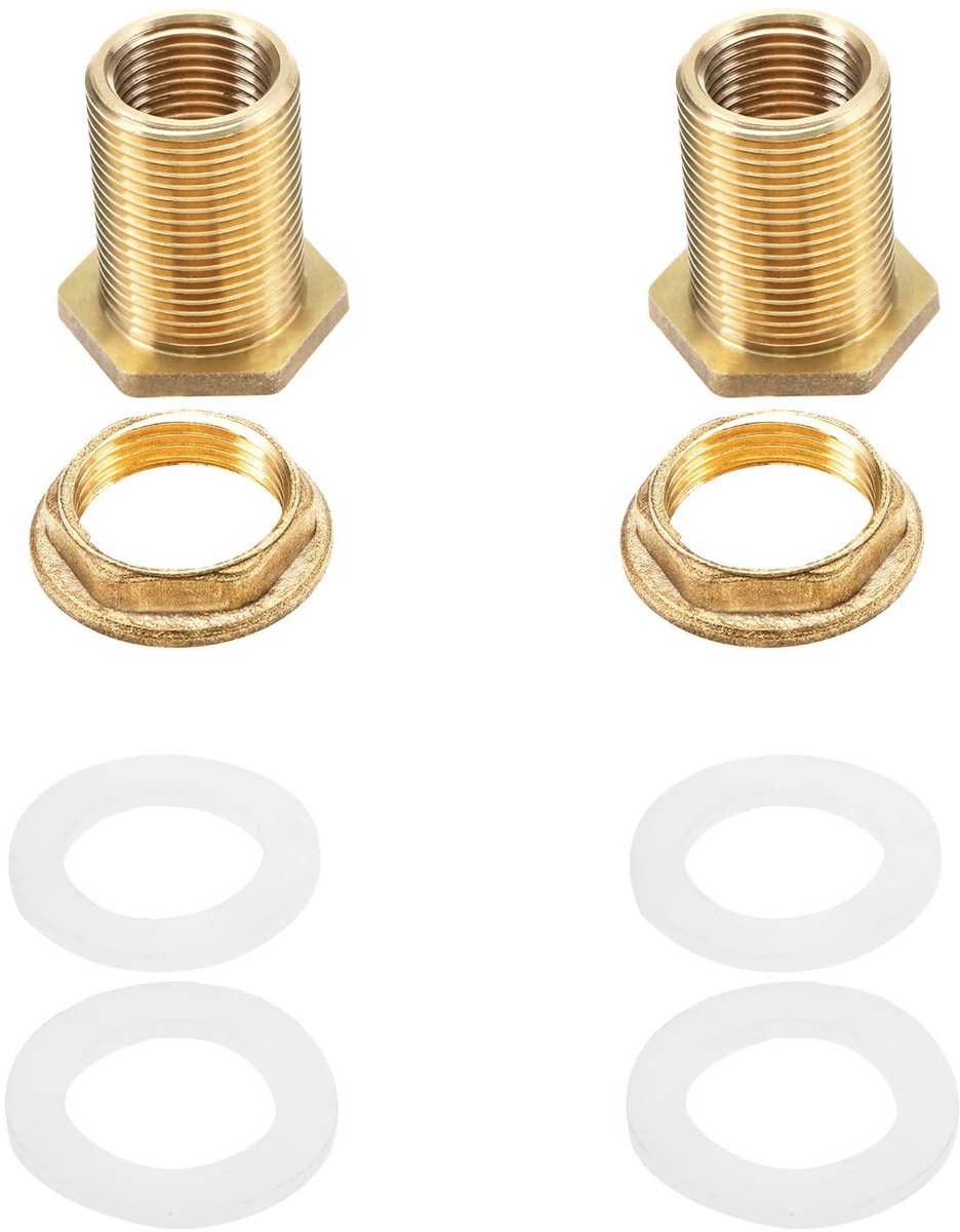 Dailygoods - Dailygoody - Watertank Connector - Regenwater afvoersysteem - Robuust en duurzaam - Goudkleurig - Afdichtingen voor water - Geschikt voor regenvaten -...