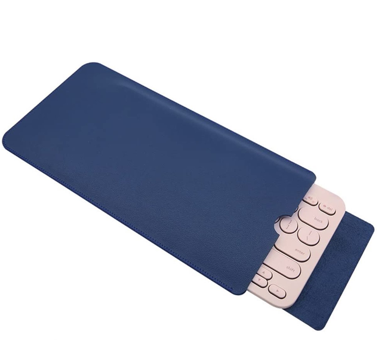 Dailygoods - Dailygoody - Keyboard Sleeve Travel Case - Draagbare Toetsenbordhoes - Waterdicht en Stofdicht - Blauw - Geschikt voor K380 - Kunstlederen Opbergtas